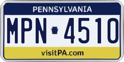 PA license plate MPN4510