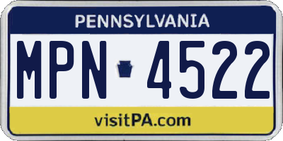 PA license plate MPN4522