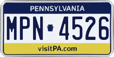 PA license plate MPN4526