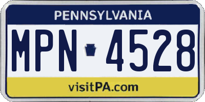 PA license plate MPN4528