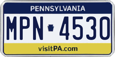 PA license plate MPN4530