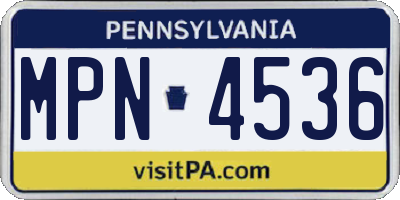 PA license plate MPN4536