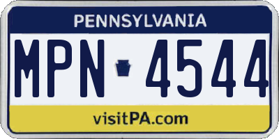 PA license plate MPN4544