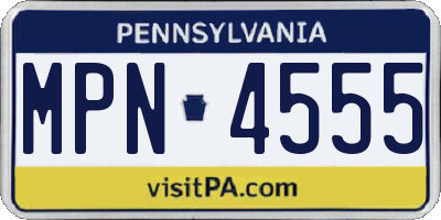 PA license plate MPN4555