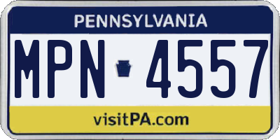 PA license plate MPN4557