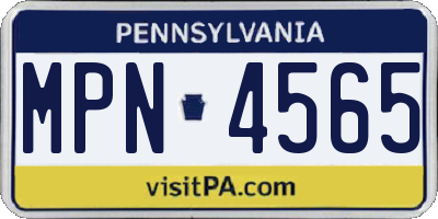 PA license plate MPN4565