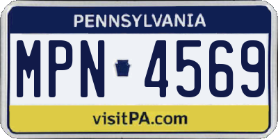 PA license plate MPN4569