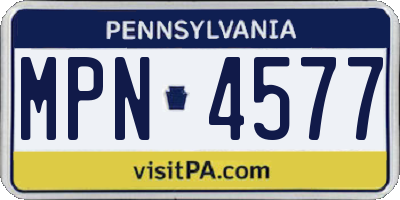 PA license plate MPN4577