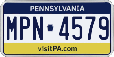 PA license plate MPN4579