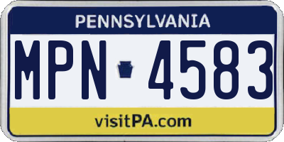 PA license plate MPN4583