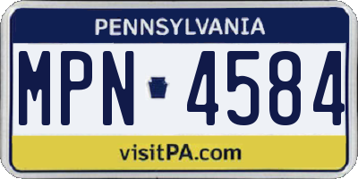 PA license plate MPN4584