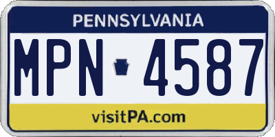 PA license plate MPN4587