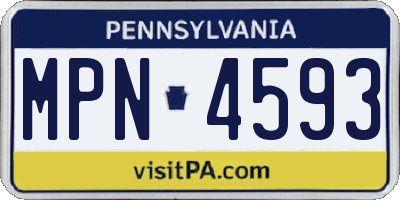 PA license plate MPN4593