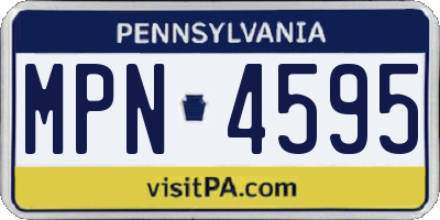PA license plate MPN4595