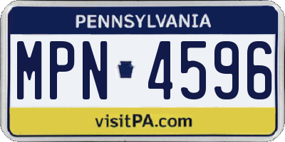 PA license plate MPN4596