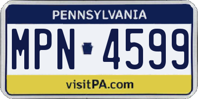 PA license plate MPN4599