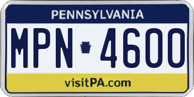 PA license plate MPN4600