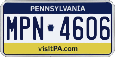PA license plate MPN4606