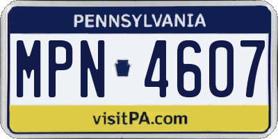 PA license plate MPN4607
