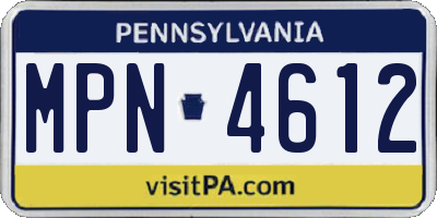 PA license plate MPN4612