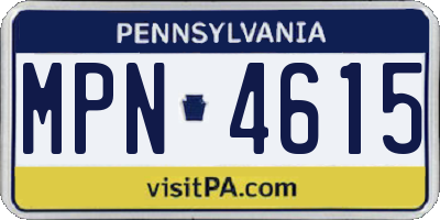 PA license plate MPN4615