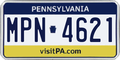 PA license plate MPN4621