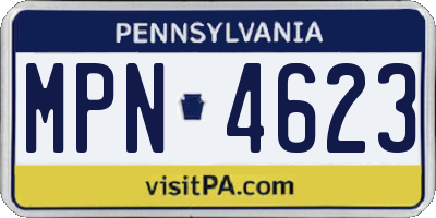 PA license plate MPN4623