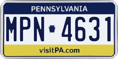 PA license plate MPN4631