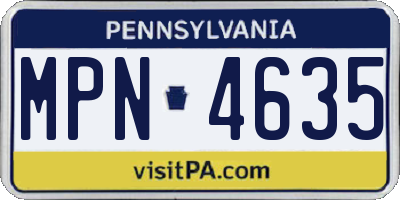 PA license plate MPN4635