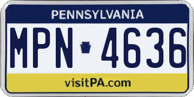 PA license plate MPN4636