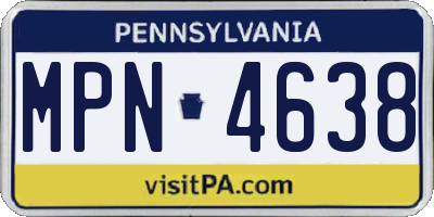 PA license plate MPN4638