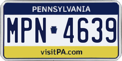 PA license plate MPN4639