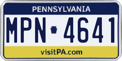 PA license plate MPN4641