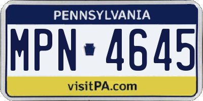 PA license plate MPN4645