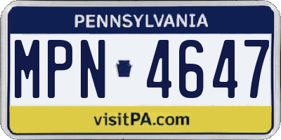 PA license plate MPN4647