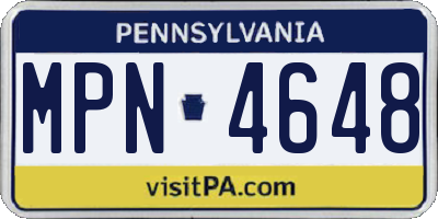 PA license plate MPN4648