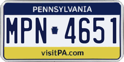 PA license plate MPN4651