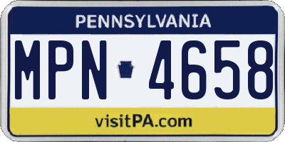 PA license plate MPN4658