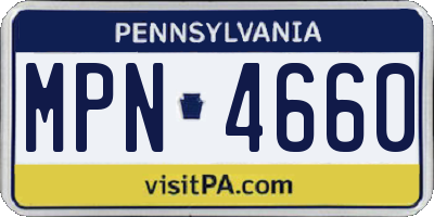 PA license plate MPN4660