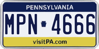 PA license plate MPN4666