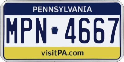 PA license plate MPN4667