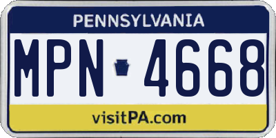 PA license plate MPN4668