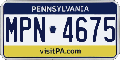 PA license plate MPN4675