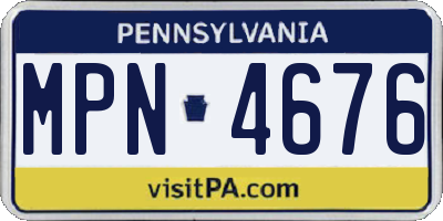 PA license plate MPN4676