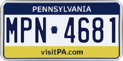 PA license plate MPN4681