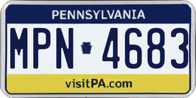 PA license plate MPN4683