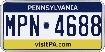 PA license plate MPN4688