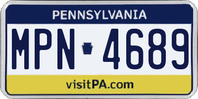 PA license plate MPN4689