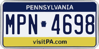 PA license plate MPN4698