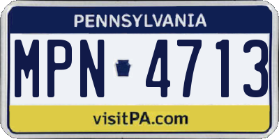 PA license plate MPN4713
